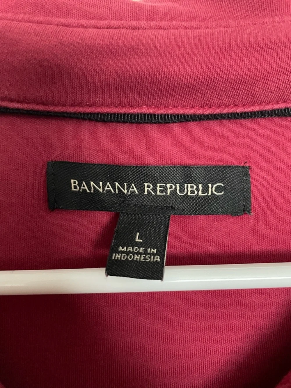 Banana Republic Men's Large Burgundy Short-Sleeve Polo